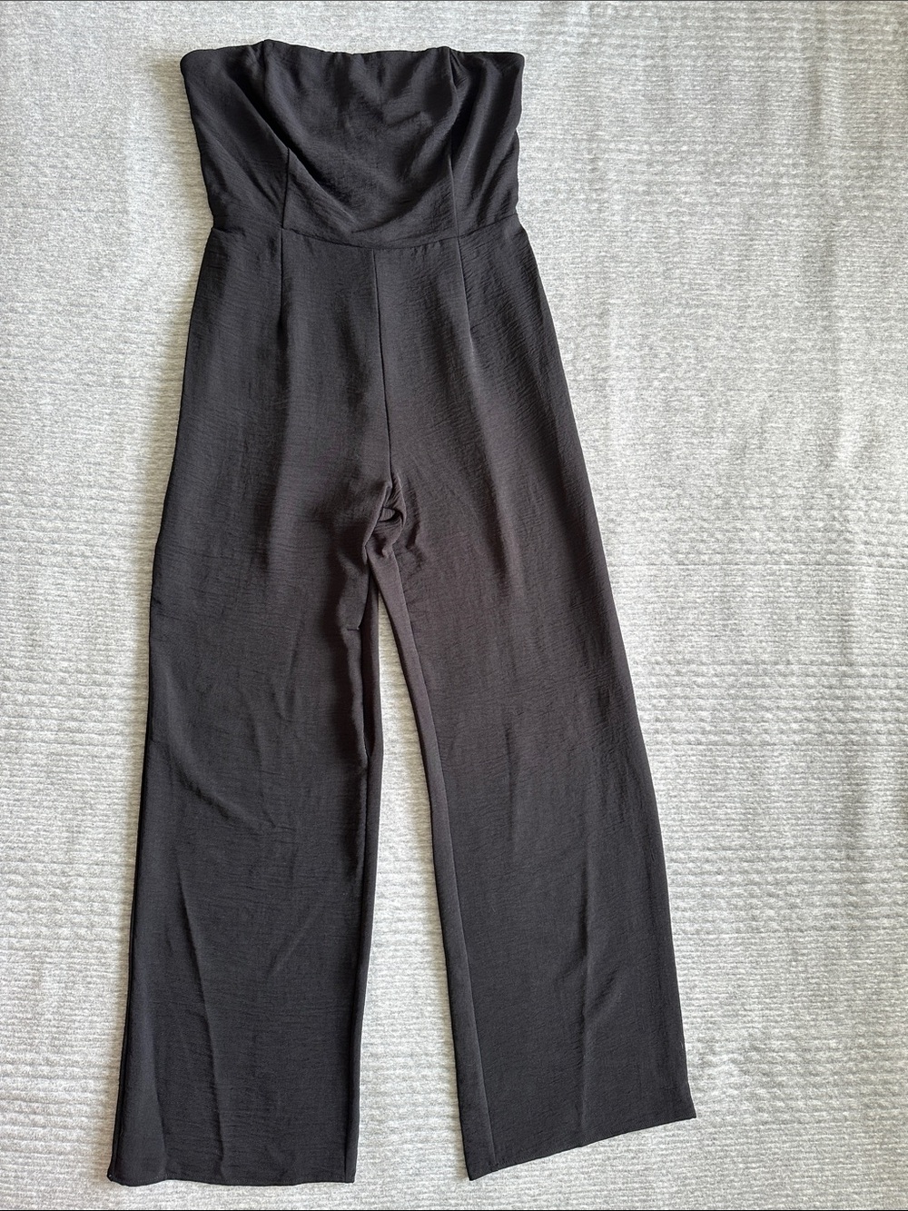 Tahari ASL Black Strapless Wide-Leg Jumpsuit